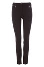 Black Ponte Stretch Zip Detail Trousers, Image 5 of 5