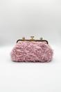 Pink Lace Floral Clutch Bag with Pearl, Image 2 of 5