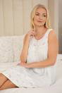White 100% Cotton Sleeveless Nightdress, Image 4 of 5