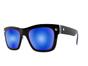 Black Ruby Rocks Francine Wayfarer Style Sunglasses Black with Blue Side Frame, Image 1 of 2