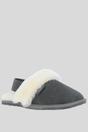 Grey Fenland England Grey Real Sheepskin Slippers with Heel Strap, Image 1 of 3