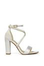 Ivory XY LONDON Ivory 'Briella' Strappy Sandals With High Block Heels, Image 1 of 5