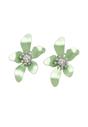 Pale Green AVANT-GARDE PARIS Pale Green Floral Stud Earrings, Image 1 of 5