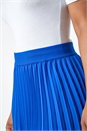 Royal Blue Petite Pleated Midi Skirt, Image 5 of 5