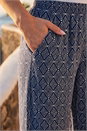 Navy  Classic Aztec Print Cropped Trouser, Image 4 of 4