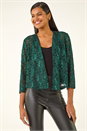 Green Glitter Sequin Lace Top, Image 4 of 5