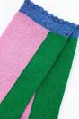 Light Pink Sock Talk Light Pink Colour Block Glitter Ankle Socks, Image 2 of 4