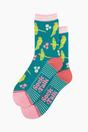 Teal Ring Necked Parakeet Bamboo Socks, Image 2 of 4