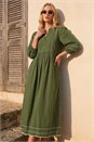 Green Ric Rac Collared Midi Dress, Image 1 of 4