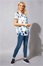 Blue Spot Mesh Chiffon Overlay Top, Image 2 of 4