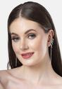 Silver Diva Collection Bow Chain Dangle Earrings, Image 4 of 5