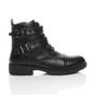 Black Low Heel Biker Ankle Boots, Image 2 of 6
