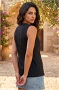 Black Dusk Statement Button Stretch Waistcoat, Image 3 of 4