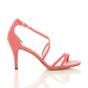 Coral AJVANI Coral High Heel Crossed Straps Buckle Strappy Sandals, Image 2 of 6