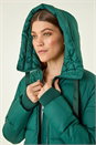 Forest  Longline Padded Hooded Coat, Image 1 of 5