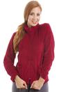 Burgundy Camille Lingerie Burgundy Zip Front Soft Textured Fleece Bed Jacket, Image 1 of 5