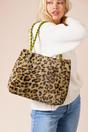 Green Leopard Faux Fur Tote, Image 3 of 4