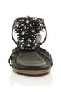 Black Mid Wedge Diamante T-Bar Slingback Sandals, Image 6 of 6