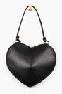 Black Italian Leather Heart Crossbody Bag, Image 2 of 5
