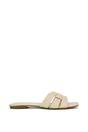 Beige XY LONDON Beige 'Luci' Strappy Slider Sandals With Square Toe, Image 1 of 5