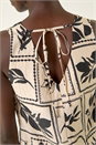 White Floral Mono Print Shift Dress, Image 5 of 5