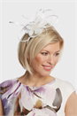 Ivory  Floral Feather Headband Fascinator, Image 1 of 4