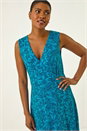 Blue Spot Print Wrap Dress, Image 4 of 5