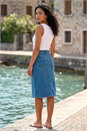 Denim Cotton Denim Stretch A line Skirt, Image 3 of 4