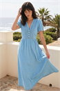 Denim Cotton Crochet Trim Dress, Image 1 of 4