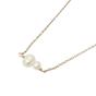 Silver Dainty Two Freshwater Pearls Gold Plated Necklace, Image 1 of 1