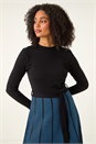 Blue Chevron Print Belted Jumper Dress, Image 4 of 5