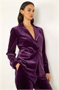 Purple Dusk Velvet Single Breasted Blazer, Image 1 of 5