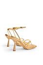 Gold Bree Gold PU Square Toe Mid Stiletto Heels, Image 2 of 4