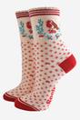 Red Christmas Robin Wreath Bamboo Socks, Image 1 of 5