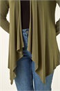 Khaki Waterfall Stretch Cardigan, Image 5 of 5