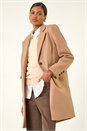 Camel  Tailored Single Breasted Coat, Image 2 of 5