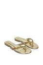 Gold XY LONDON Gold 'Veda' Flat Flip Flop Sandals With Jewel Details, Image 5 of 7