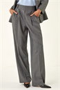 Charcoal Stripe Wide Leg Pocket Trouser , Image 5 of 7