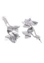Silver Crystal Leafy Dangling Earrings, Image 3 of 5