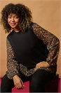 Tan Curve Animal Print 2 In 1 Top, Image 1 of 7