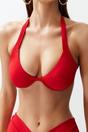 Red V-Wire Padded Balconette Bikini Top, Image 2 of 5