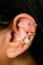 Gold Silver and Gold, 3pc Adjustable, Hammered Ear Cuff, Image 2 of 2