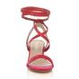 Red AJVANI Red Mid Block Heel Tie Up Sandals, Image 6 of 6