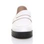 White Flat Chunky Heeled Penny Loafers, Image 5 of 5