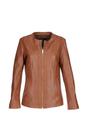 Tan Ashwood Leather Tan Real Leather Casual Collarless Jacket, Image 2 of 5