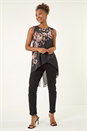 Ivory  Floral Embellished Wrap Top, Image 2 of 5