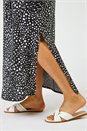 Black Curve Spot Print Maxi Dress, Image 4 of 5