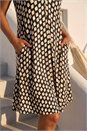 Black Petite Print V-Neck Swing Pocket Dress, Image 4 of 4