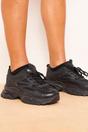 Black Chunky Platform Lace Up Trainers - Guinevere, Image 1 of 2