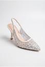 White iKrush White Cordelia Embellished Mesh Pointed Toe Heels, Image 4 of 8